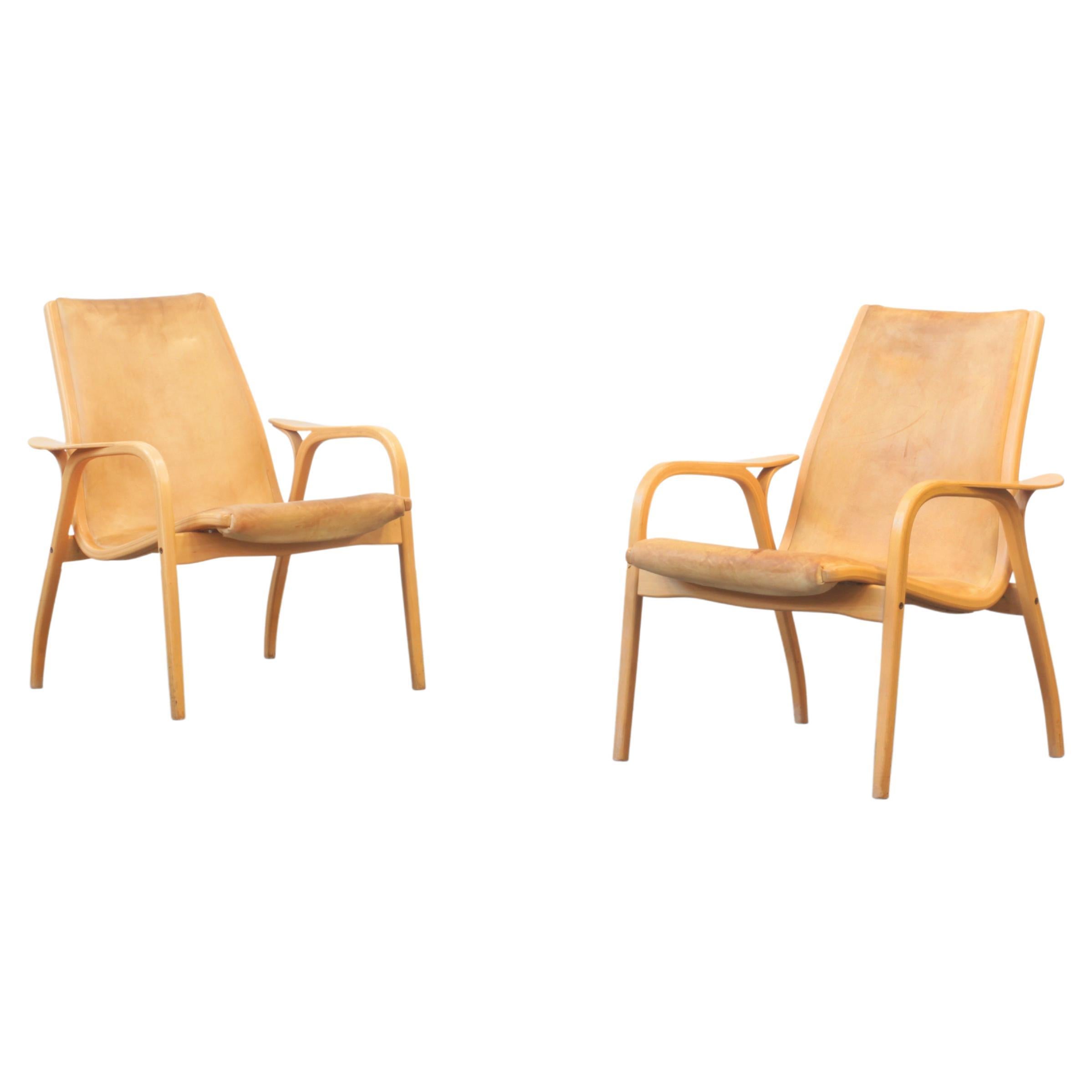 Pair of Yngve Ekstrøm Lounge Easy Chairs by Swedese Møbler, Sweden 1956
