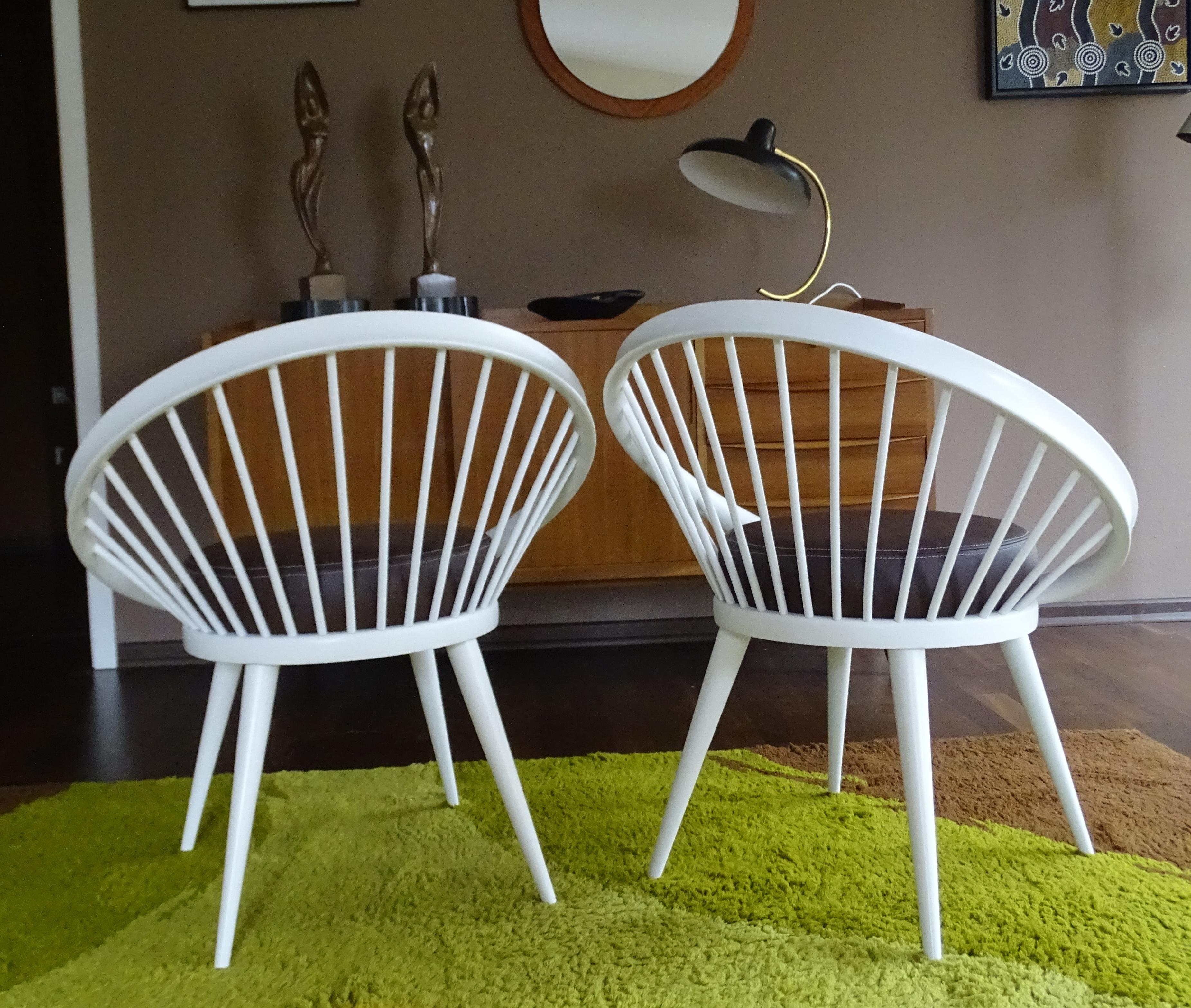 Mid Century Pair of Yngve Ekström Circle Lounge Chairs, 1960s Danish Modern For Sale 3