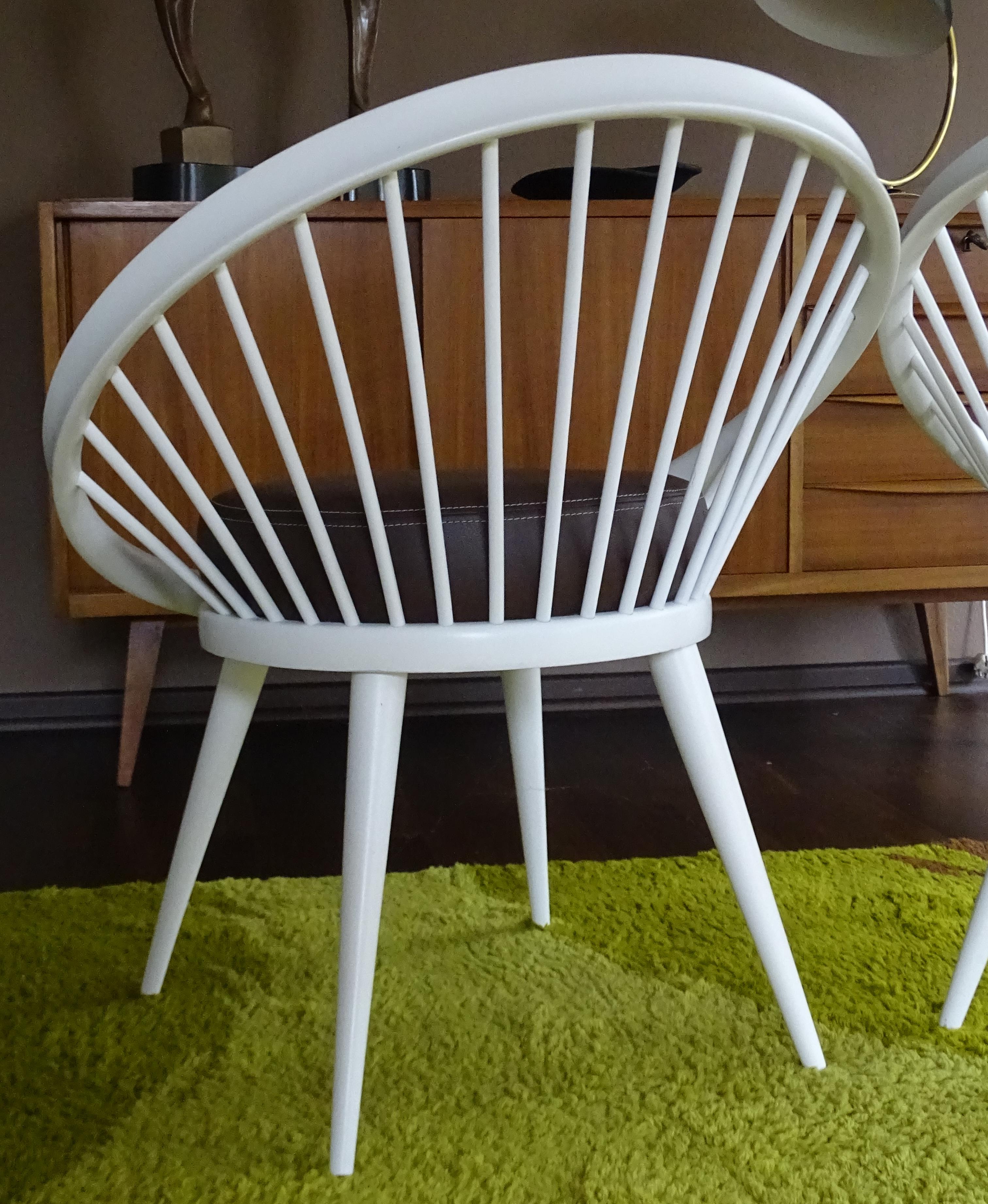 Mid Century Pair of Yngve Ekström Circle Lounge Chairs, 1960s Danish Modern For Sale 4