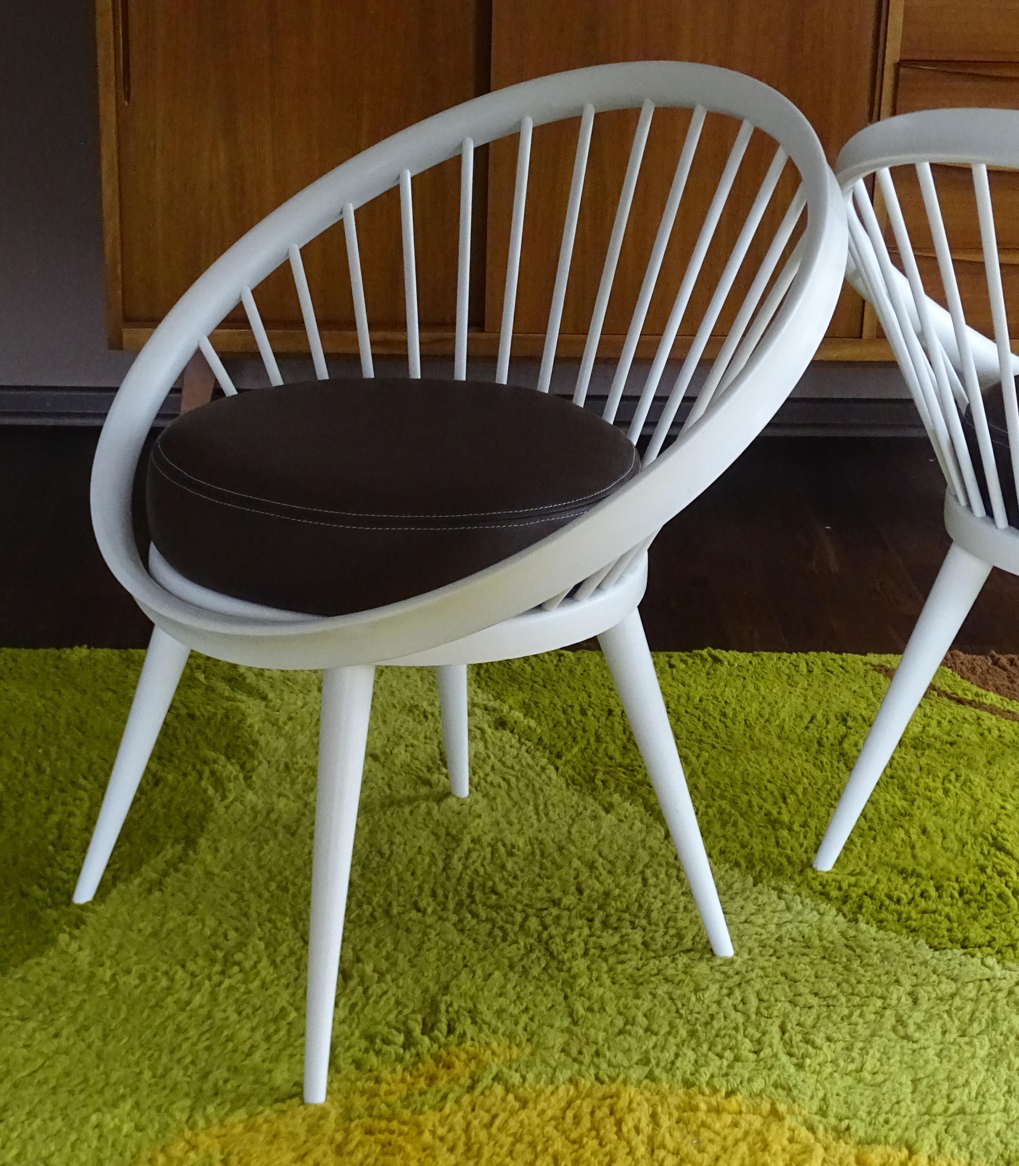 Mid Century Pair of Yngve Ekström Circle Lounge Chairs, 1960s Danish Modern For Sale 6