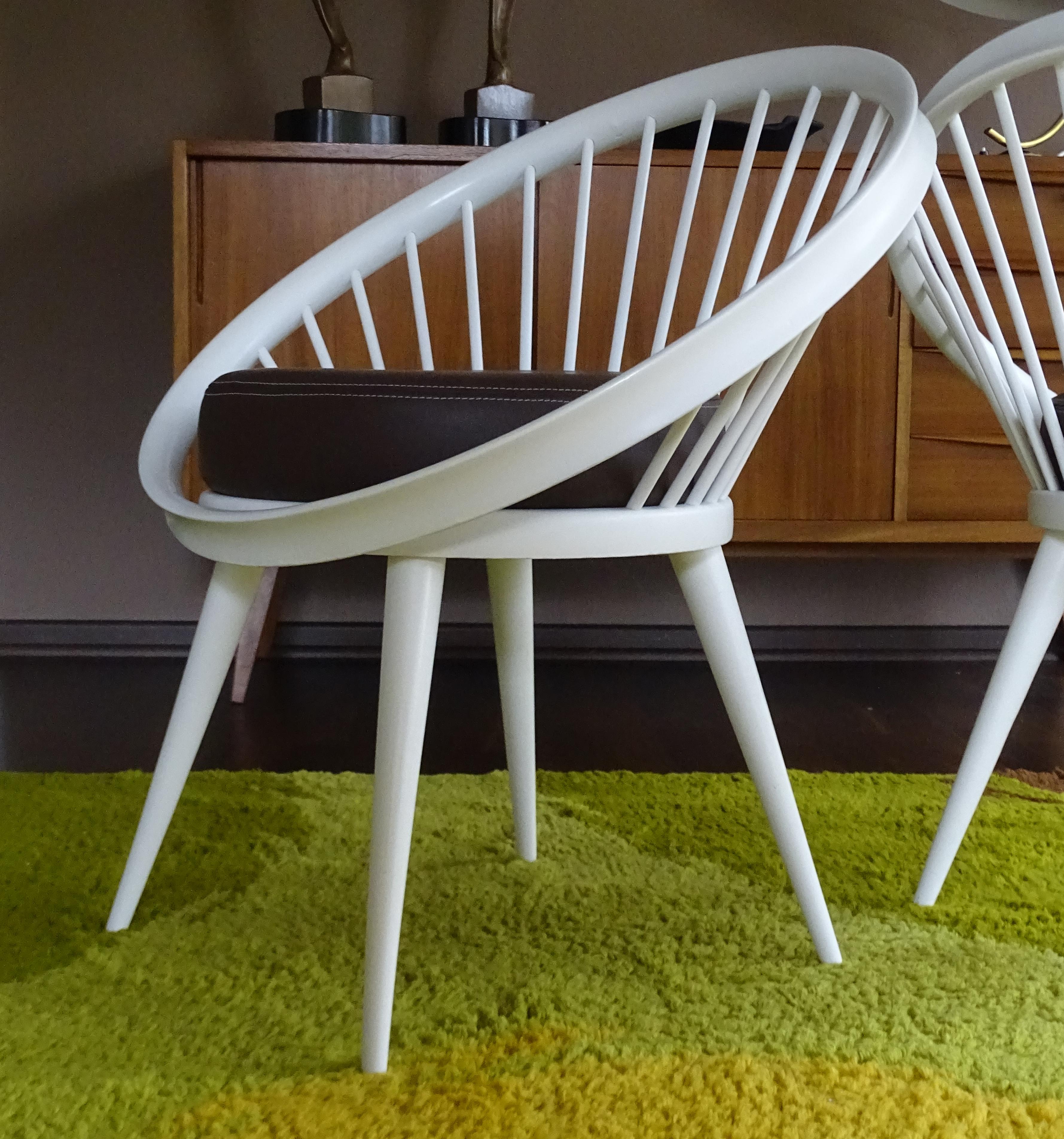 Mid Century Pair of Yngve Ekström Circle Lounge Chairs, 1960s Danish Modern For Sale 7