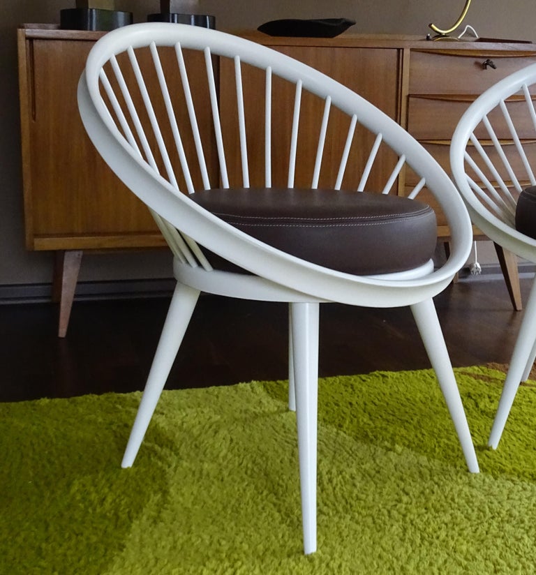 Pair of Yngve Ekström Circle Lounge Chairs, 1960s Danish