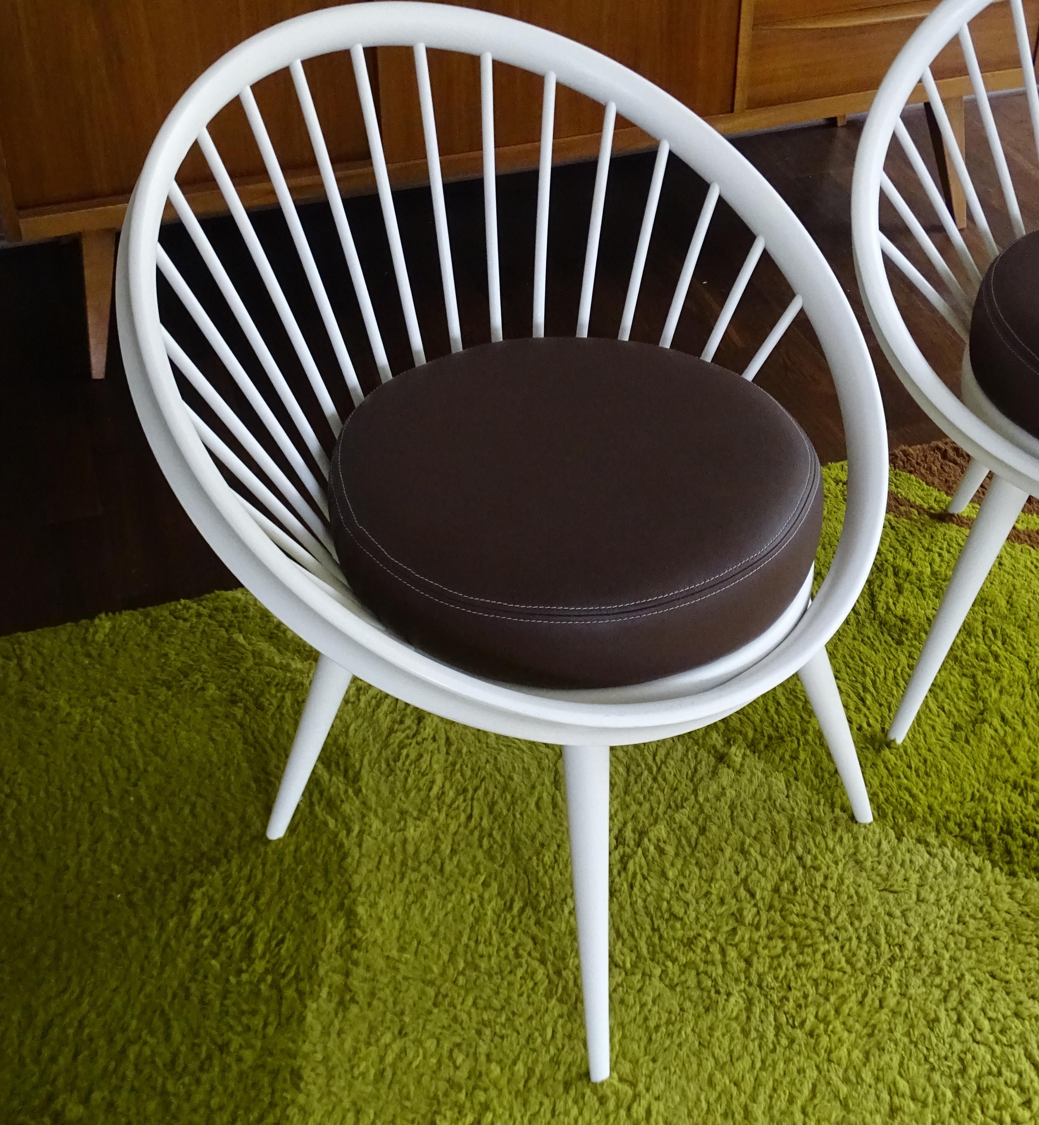 Mid-20th Century Mid Century Pair of Yngve Ekström Circle Lounge Chairs, 1960s Danish Modern For Sale