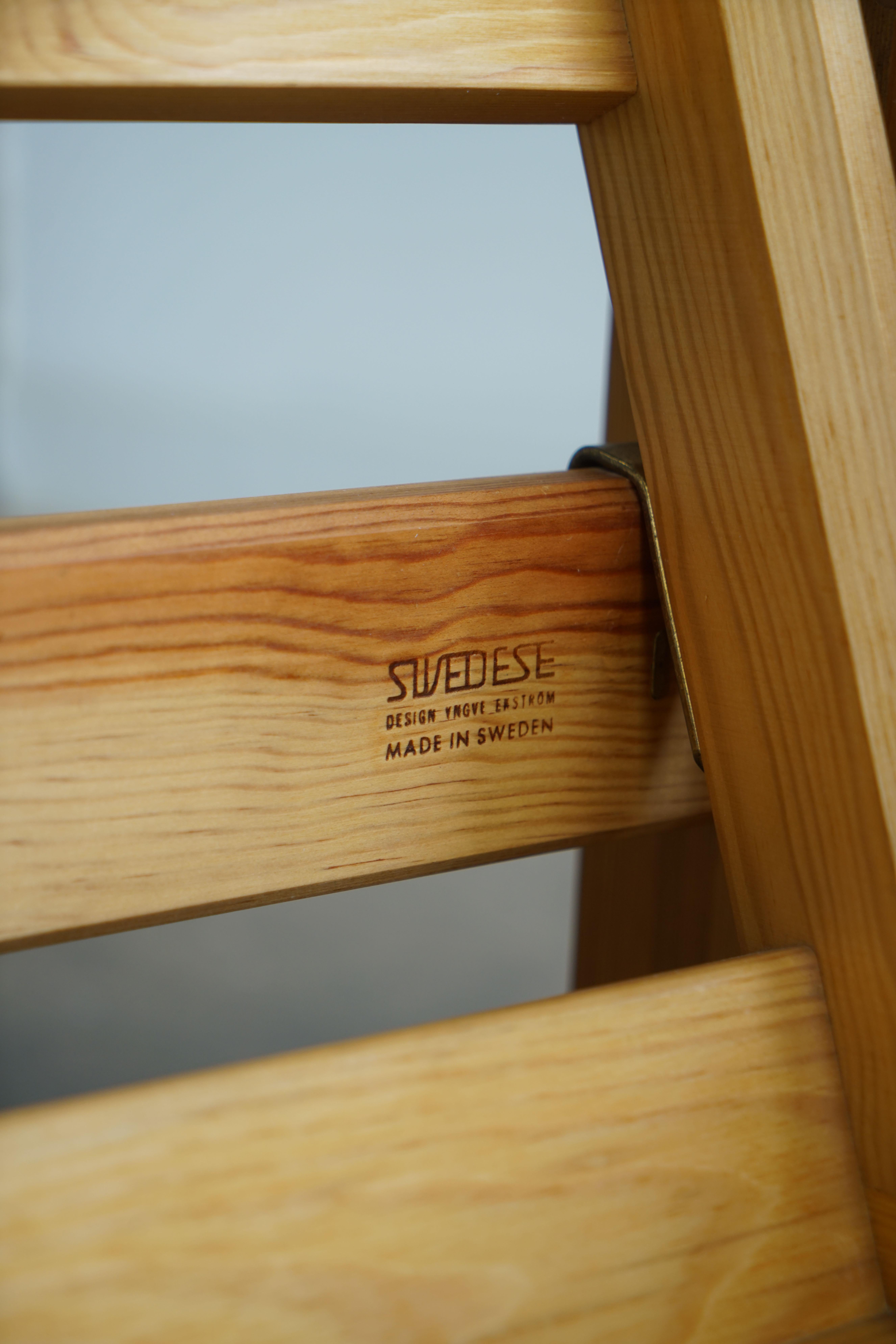 Pair of Yngve Ekström for Swedese Pine Dymling Lounge Chairs from Sweden 7