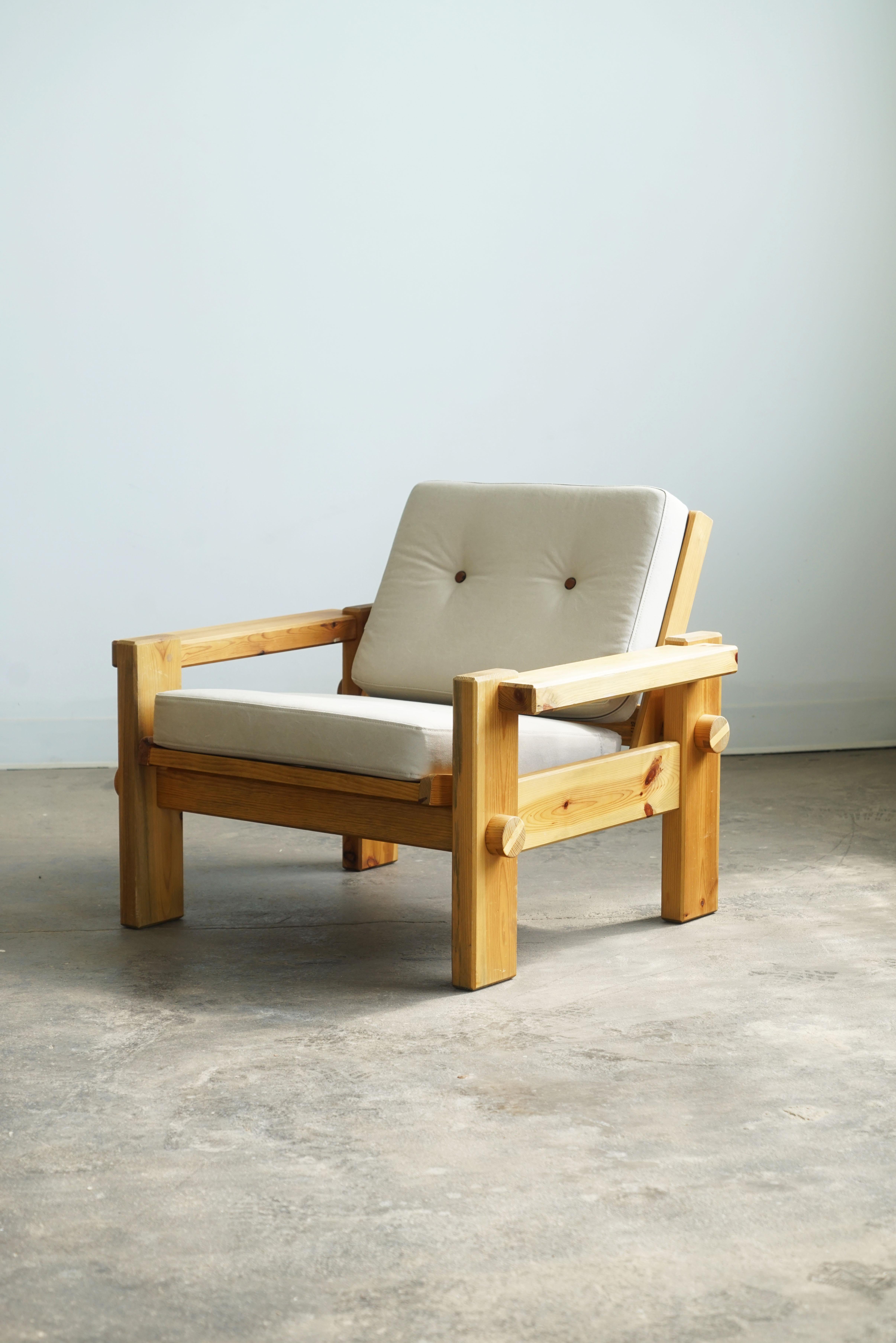 Scandinavian Modern Pair of Yngve Ekström for Swedese Pine Dymling Lounge Chairs from Sweden