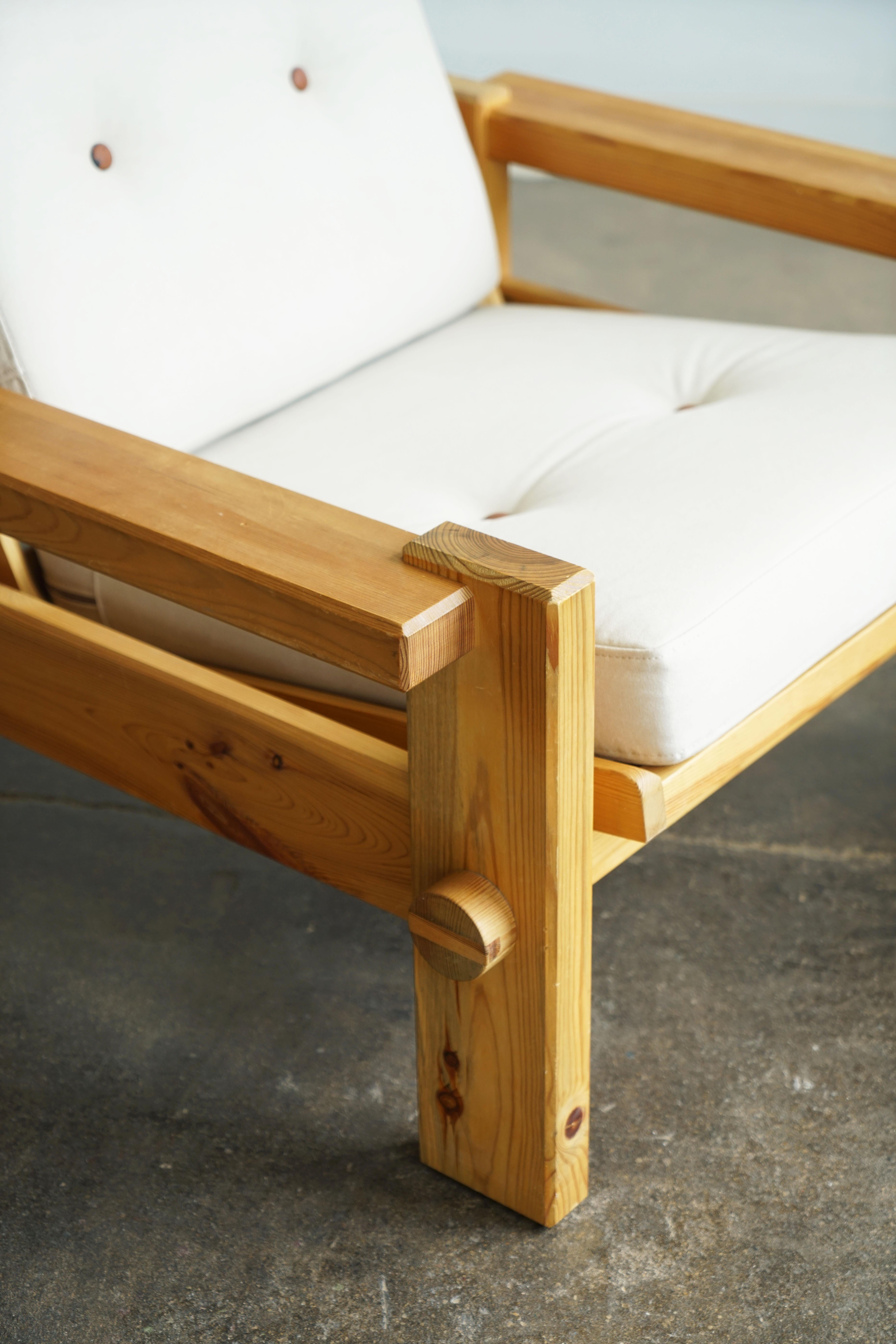 Pair of Yngve Ekström for Swedese Pine Dymling Lounge Chairs from Sweden In Good Condition In Chicago, IL