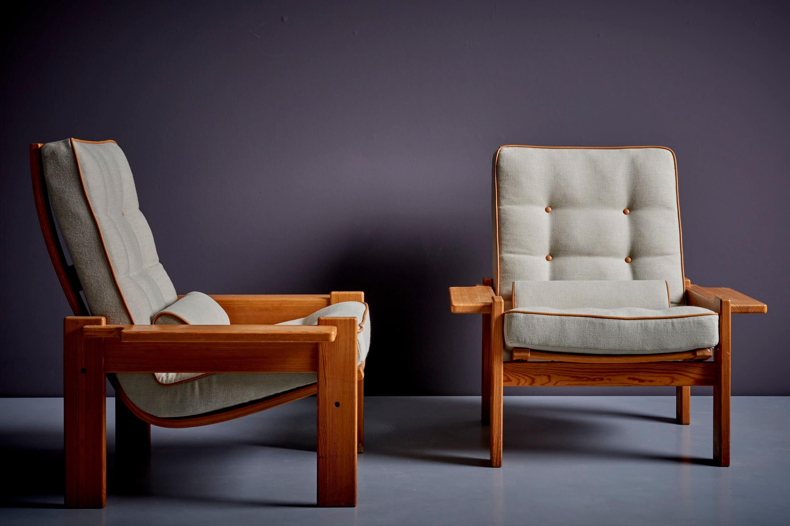 Paar Yngve Ekström Lounge Chairs für Swedese, 1960er Jahre im Angebot 1