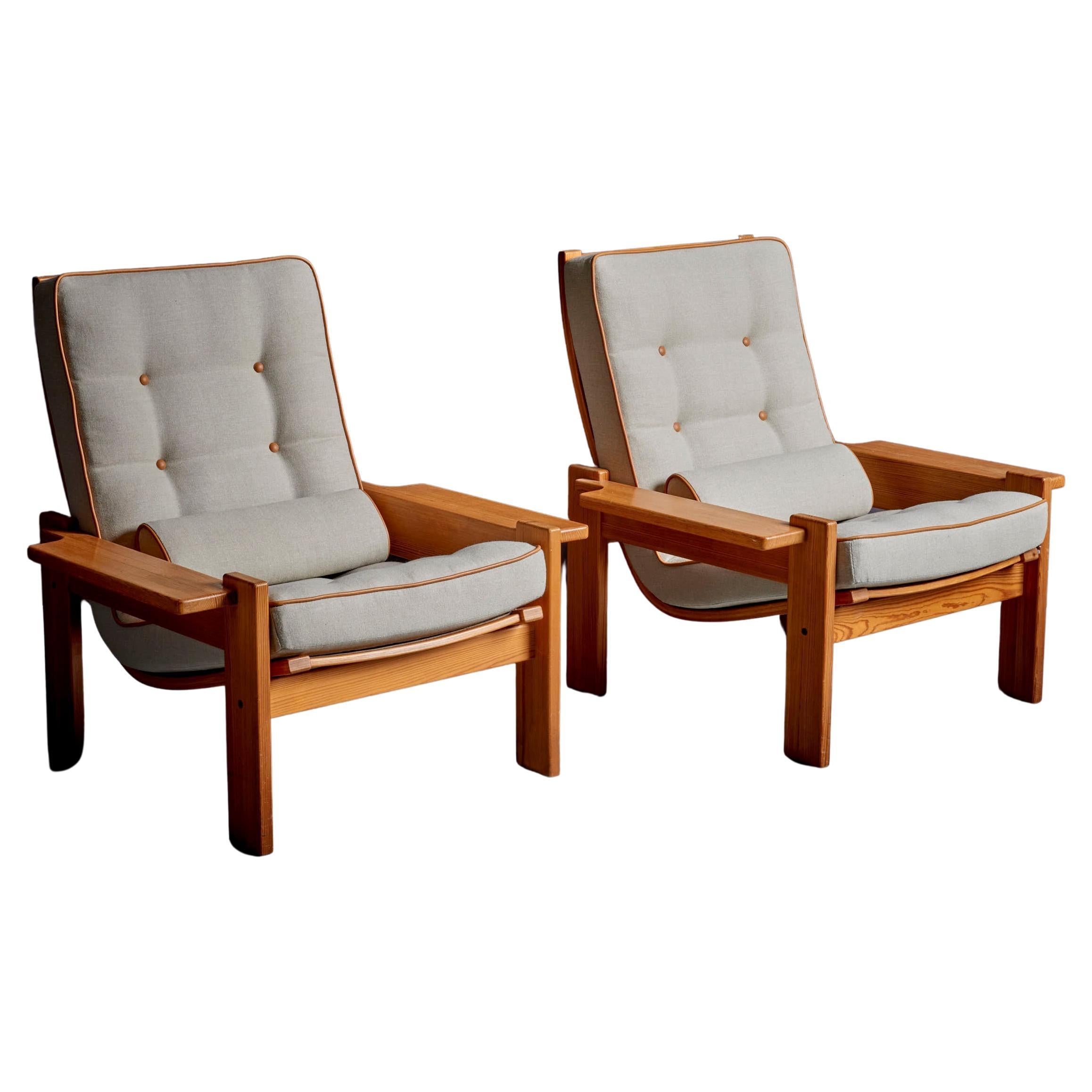 Pair of Yngve Ekström Lounge Chairs for Swedese, 1960s For Sale