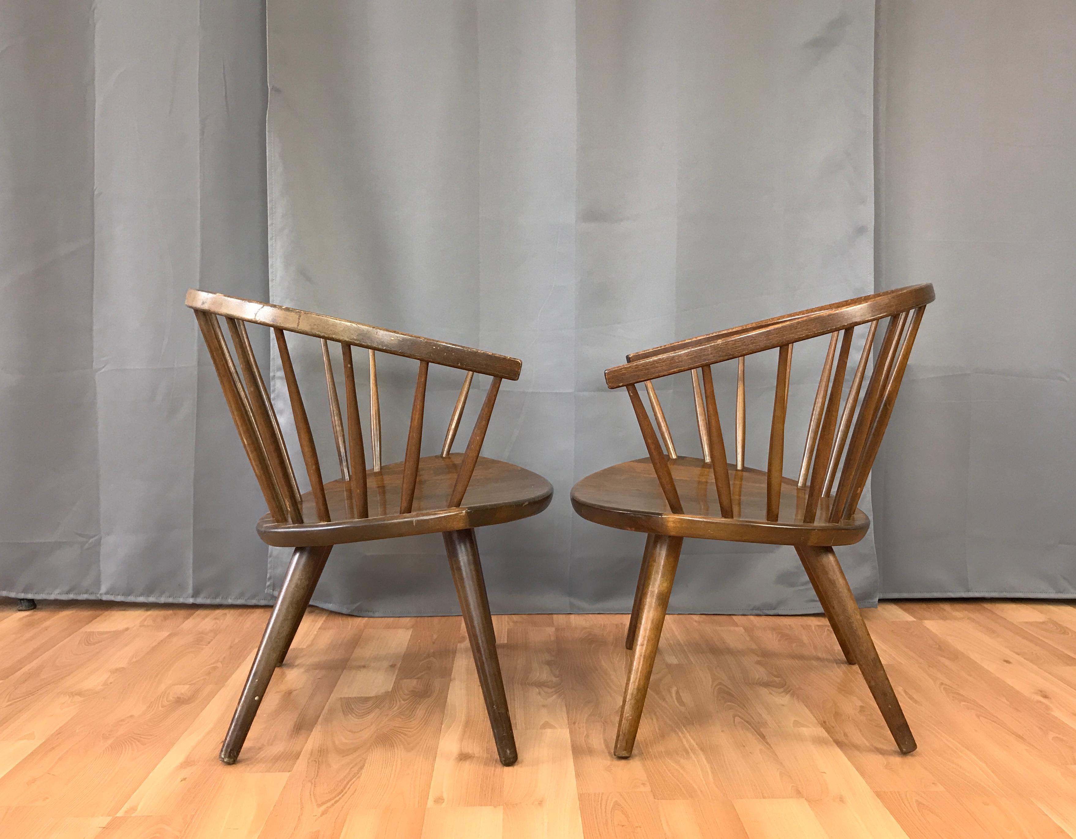 Pair of Yngve Ekström Oak “Arka” Chairs for Stolab In Good Condition In San Francisco, CA