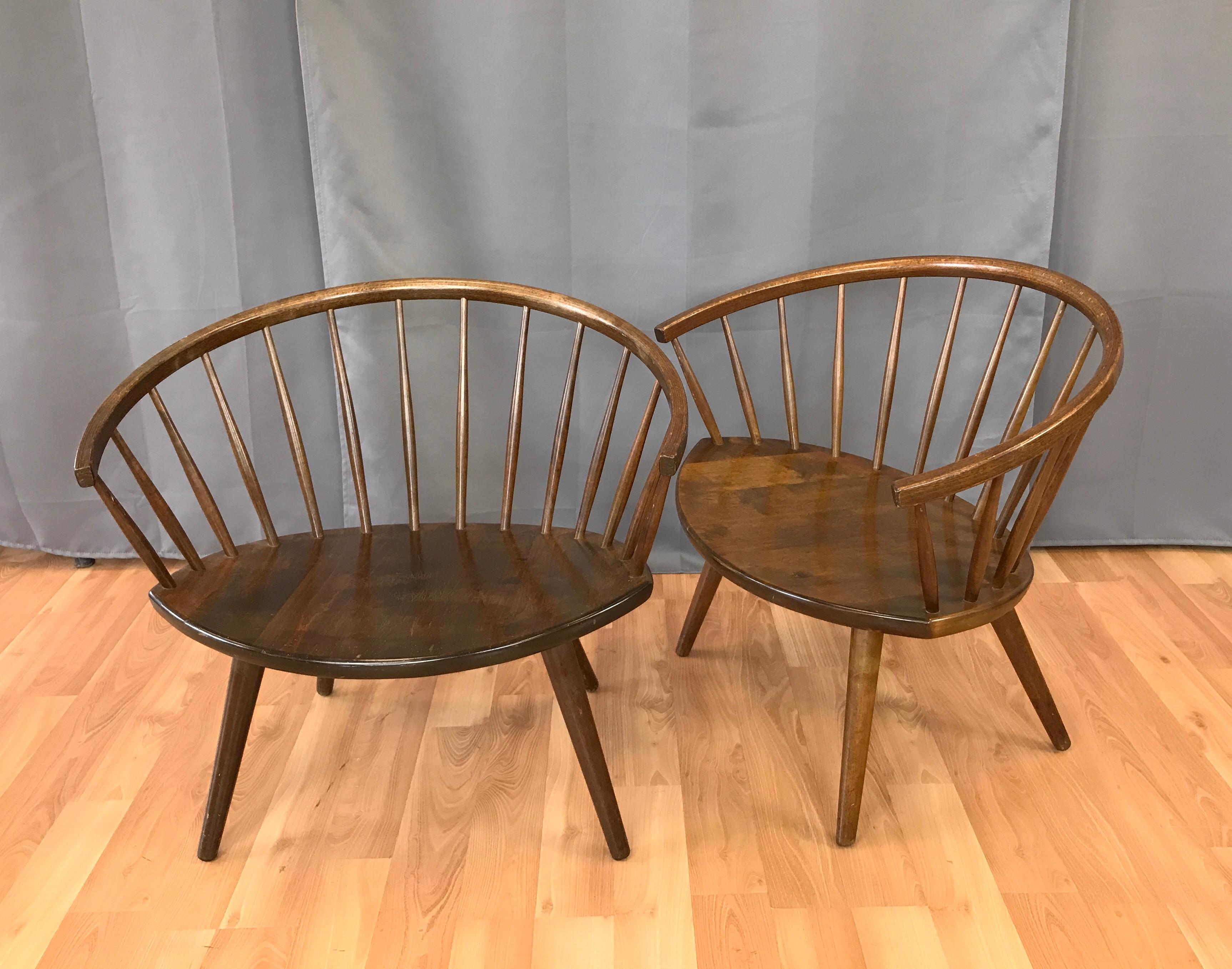 Pair of Yngve Ekström Oak “Arka” Chairs for Stolab 1