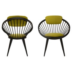 Paire de fauteuils circulaires de Yngve Ekstrom pour Swedese Meubel, Suède, 1960