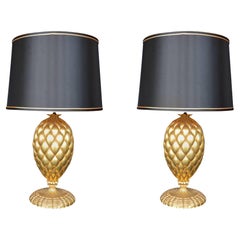 Pair of York Gold Leaf Lamps by Bryan Cox