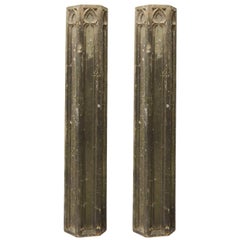Pair of York Stone 19th Century Columns or Plinths