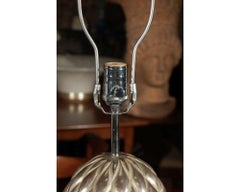 Pair of York White Gold Leafed Lamps by Bryan Cox