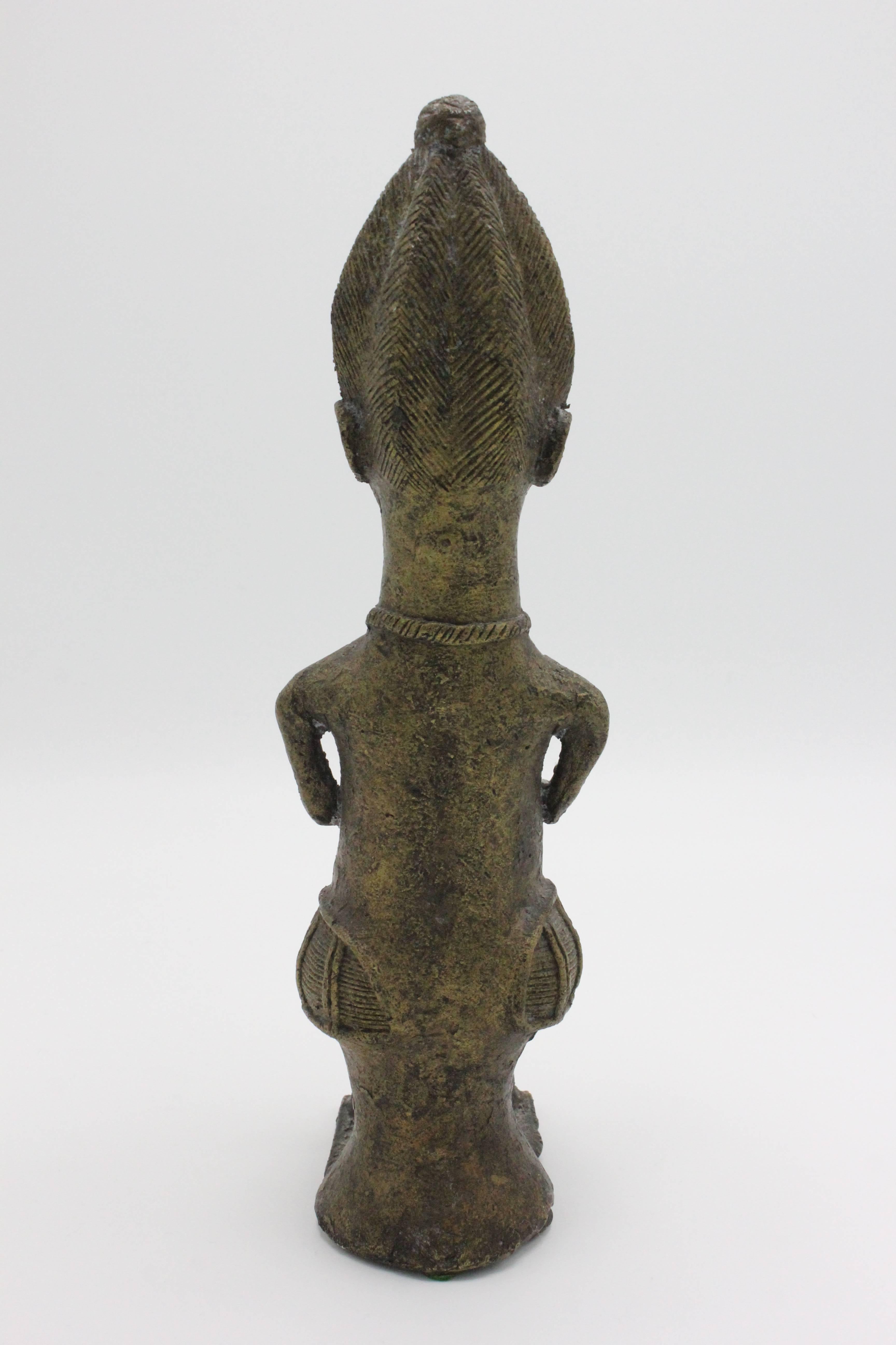 Pair of Yoruba Brass Figures for the Ogboni Cult, Nigeria In Excellent Condition For Sale In Sacramento, CA