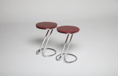 Pair of ‘Z’ Tubular Steel Stools by Gilbert Rohde, USA, 1940s