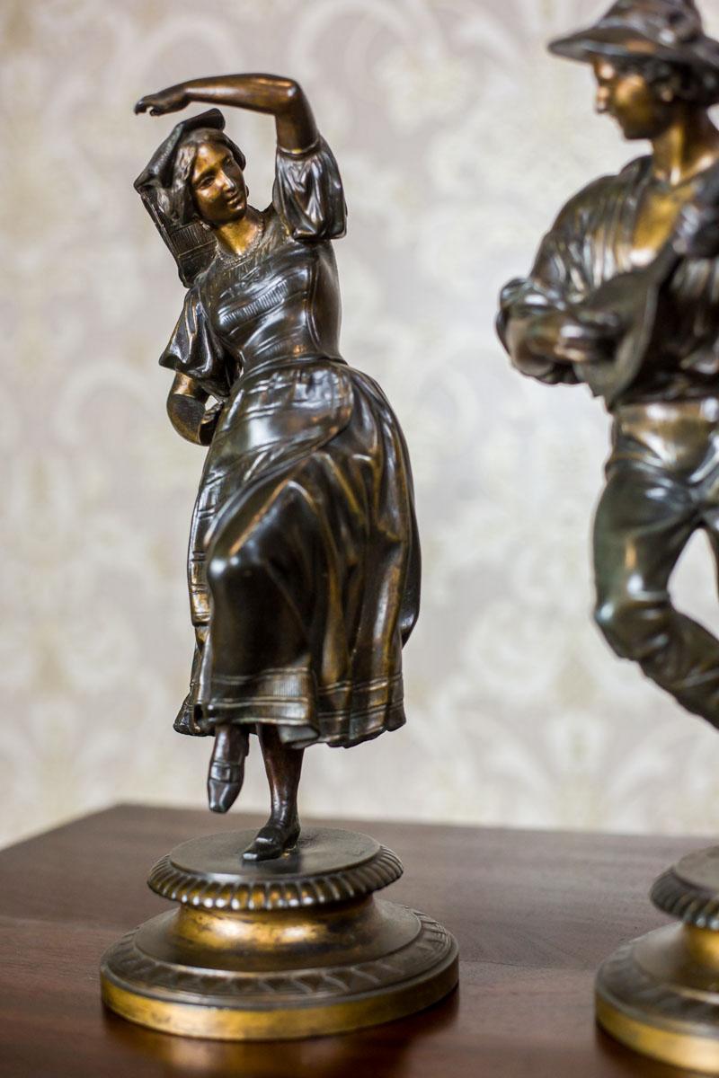 Coppia di statuette Zamak degli anni '30 in vendita 2
