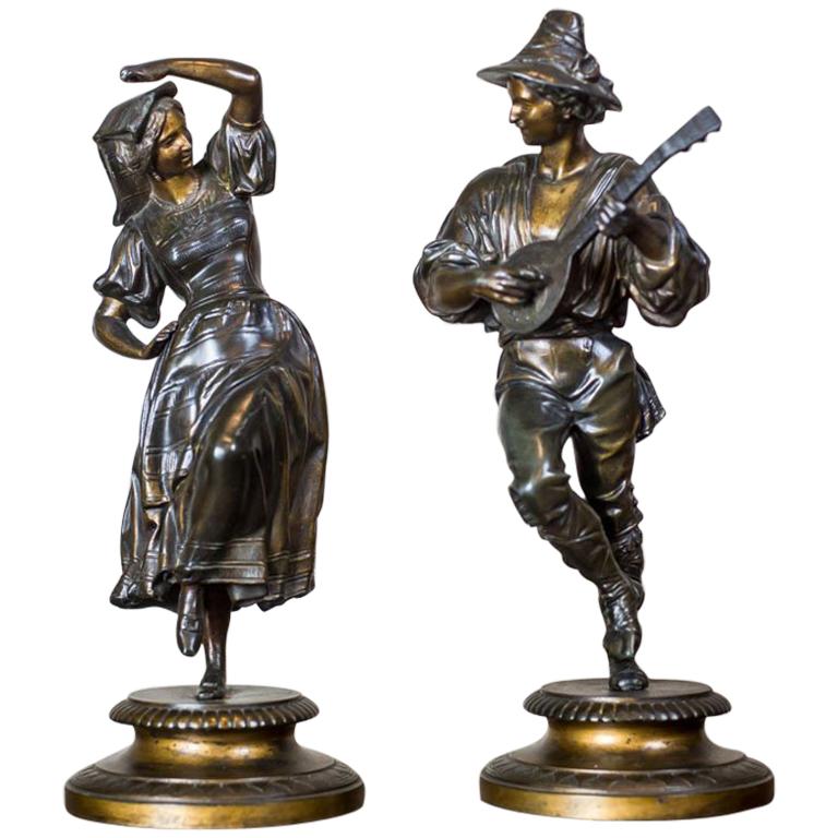 Paire de figurines Zamak des années 1930