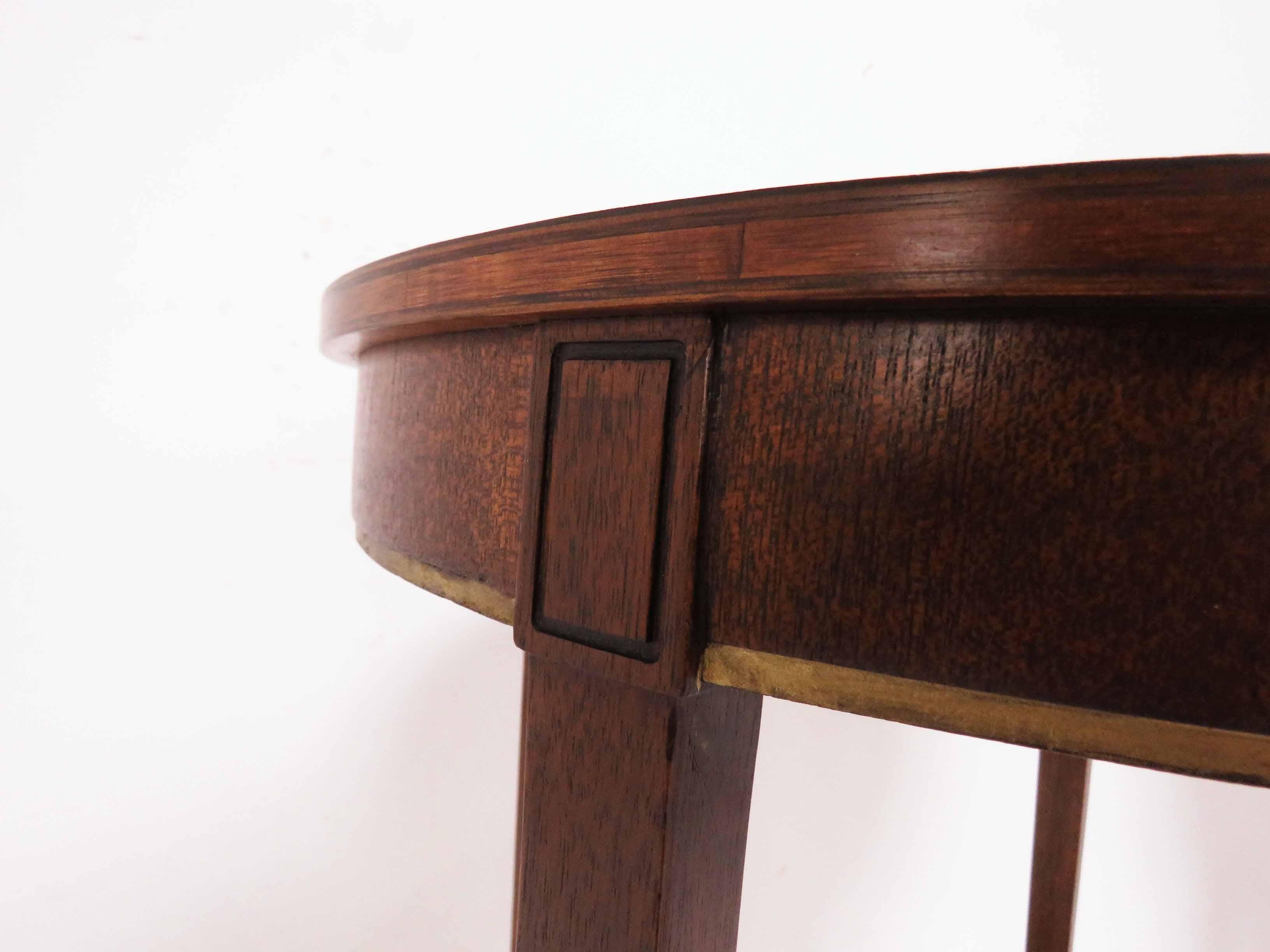 Pair of Zangerle and Petersen Mahogany Side Tables with Leather Tops circa 1940s 1