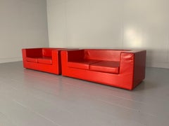 Pair of Zanotta "Throw Away" Sofas - In Red Rubber