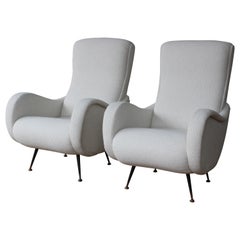 Pair of Zanuso Style Lounge Chairs, Italy, 1950s