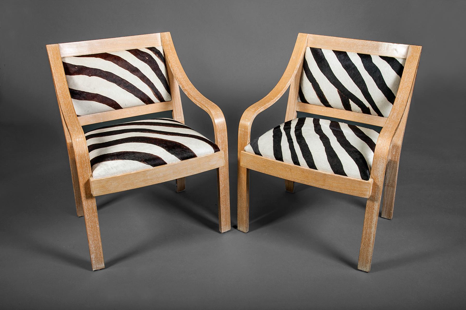 Zebra armchairs. Ex-collection: Geoffrey Beene.