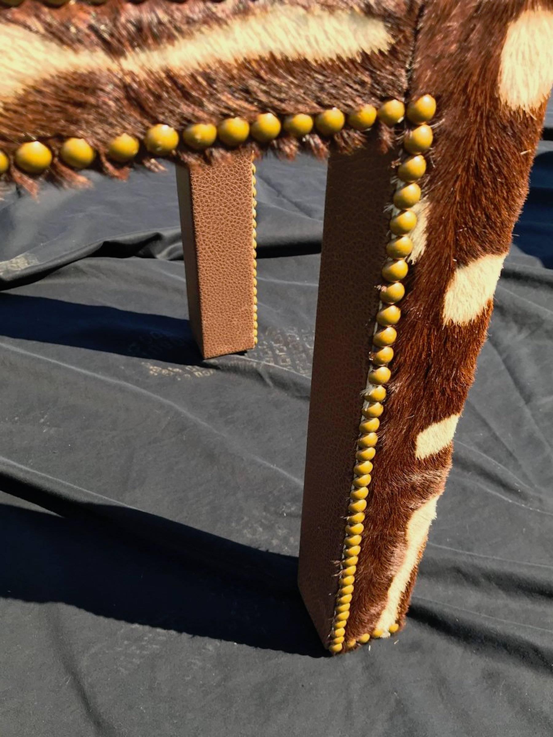 20th Century Pair of Zebra Hide Parsons Benches