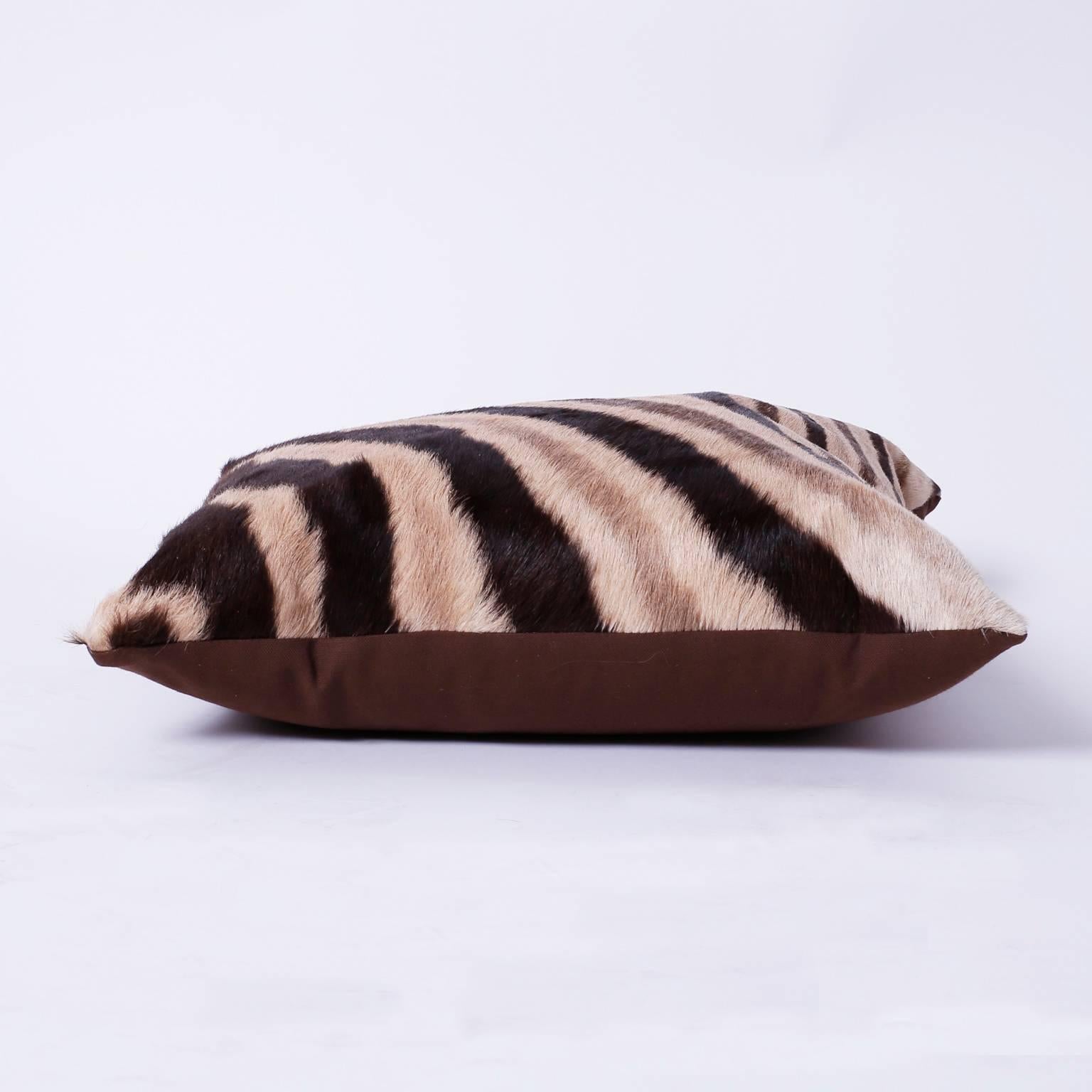 Pair of Zebra Hide Pillows 1