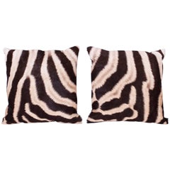 Pair of Zebra Hide Pillows