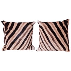 Pair of Zebra Hide Pillows