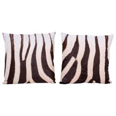 Pair of Zebra Hide Pillows