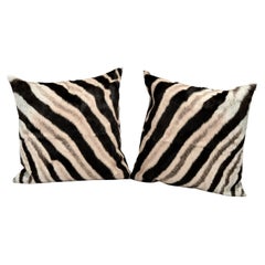 Pair of Zebra Hide Pillows