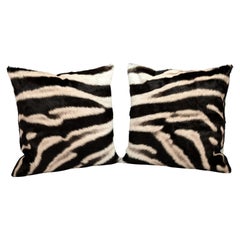Pair of Zebra Hide Pillows