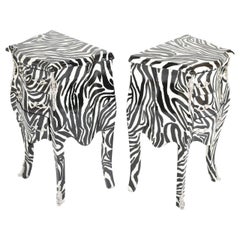 Pair of Zebra Painted Louis XIV Style Commodes Pair of Zebra Painted Louis XIV Style Commodes