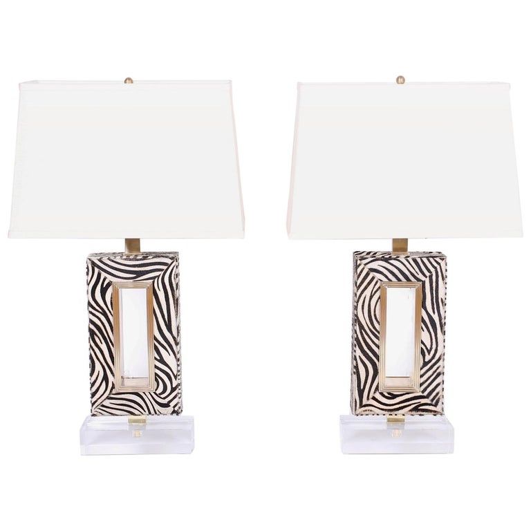 Zebra Lamps 12 For On 1stdibs Print Table Lamp Base Zebra Print Table Lamp, Zebra Skin Floor Lamp