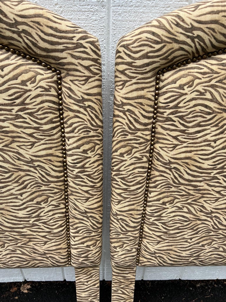 Pair of Zebra Print Twin Headboards For Sale at 1stDibs