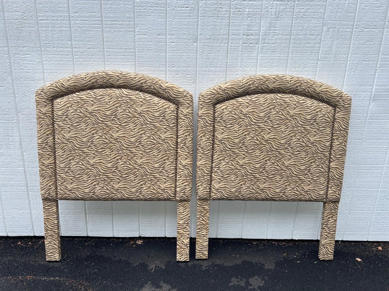 Pair of Zebra Print Twin Headboards For Sale at 1stDibs