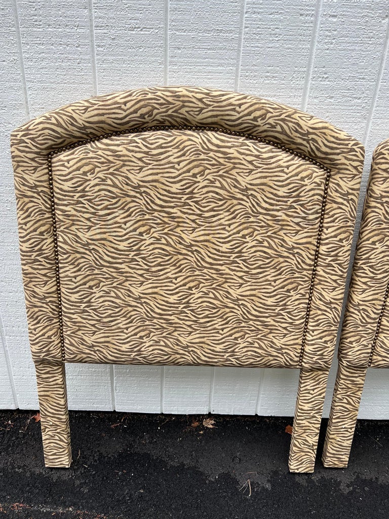 Pair of Zebra Print Twin Headboards For Sale at 1stDibs