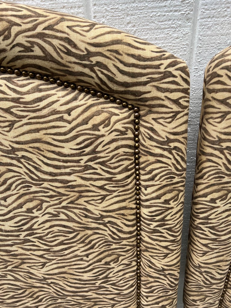 Pair of Zebra Print Twin Headboards For Sale at 1stDibs