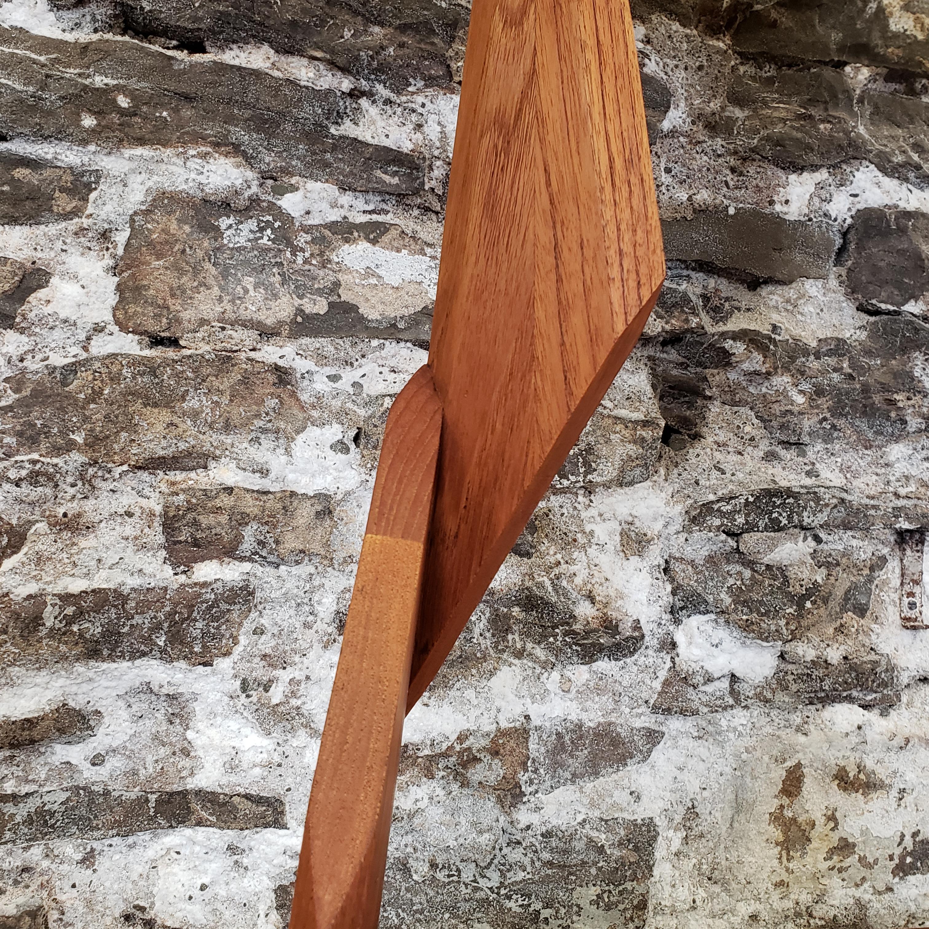 Pair of Zig Zag Sculptural Danish Teak Table Lamps 3