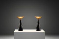 Pair of "Ziggurat" Table Lamps by Shigeaki Asahara for Stilnovo, Italy 1980s