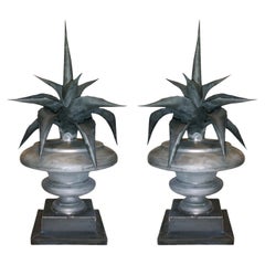 Pair of Zinc Agave Finials