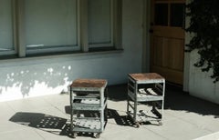 Pair of Zinc Crate Side Tables