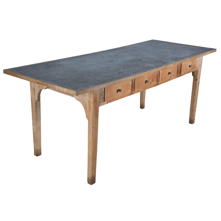 Pair Of Zinc Topped Farmhouse Tables For Sale At 1stdibs