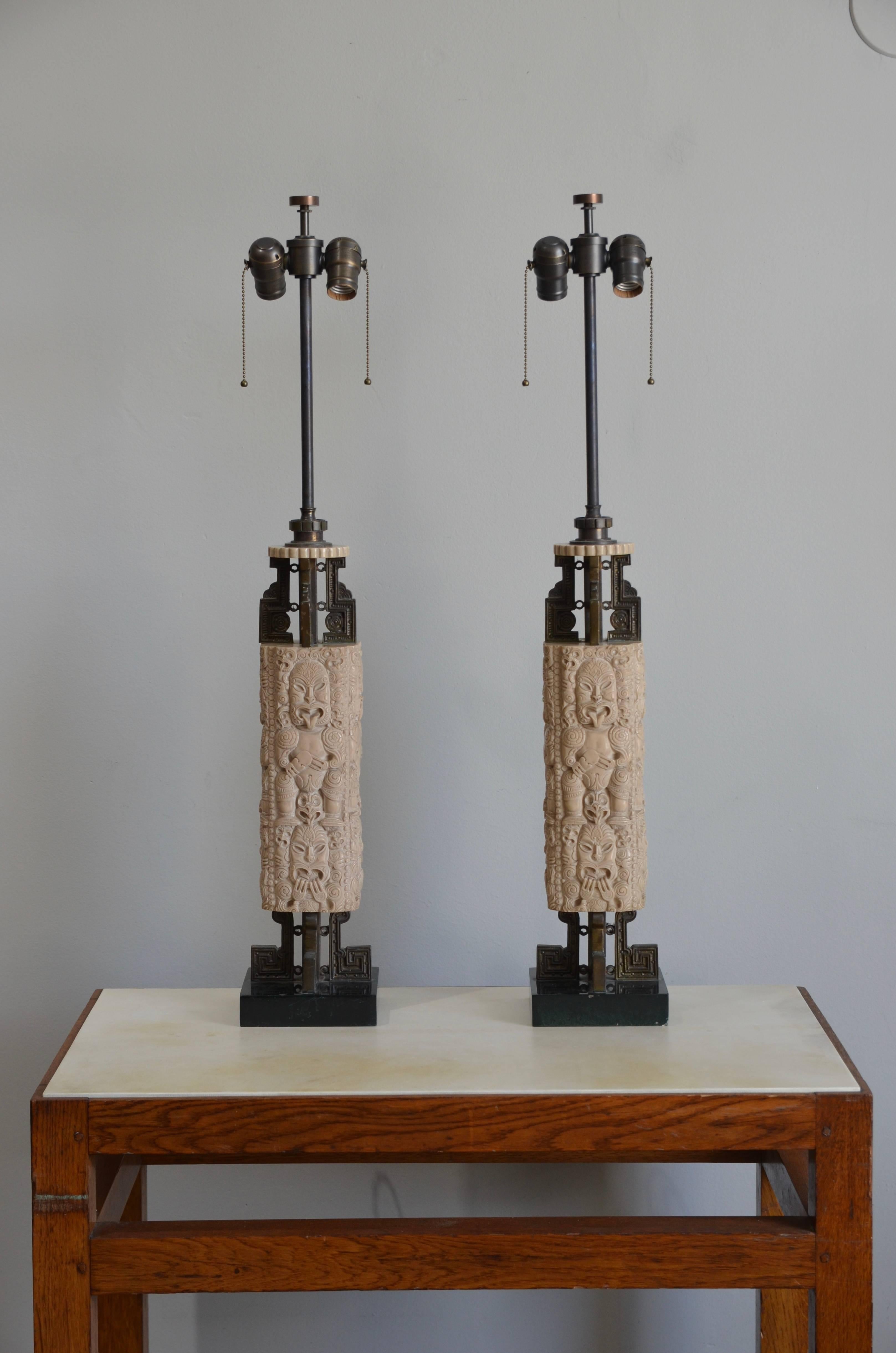 Pair of Zoomorphic Brazilian Lamps by Carlo Montalto In Excellent Condition In Los Angeles, CA