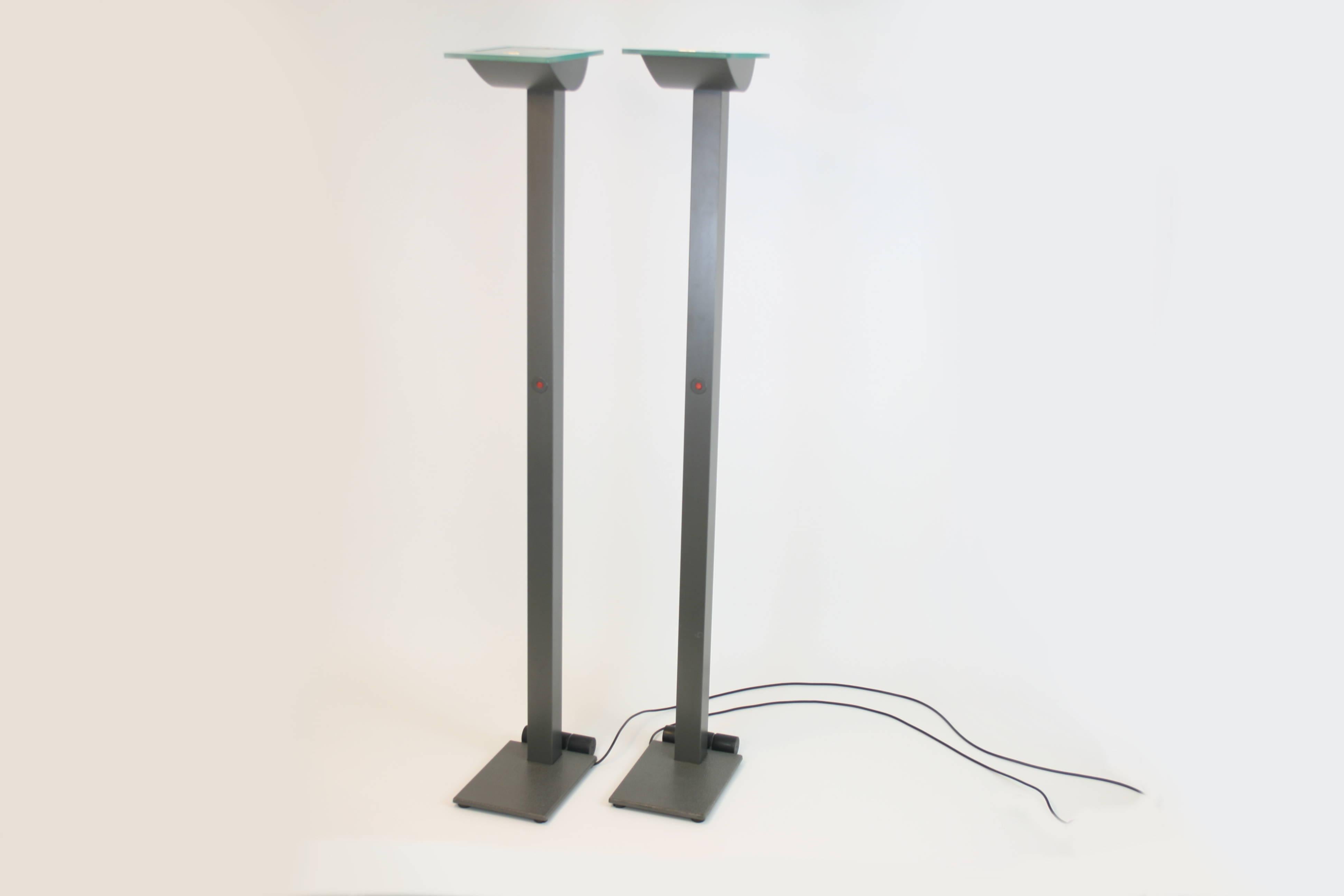 Post-Modern Pair of Zumtobel Id-S Standard Floor Lamps by Ettore Sottsass For Sale
