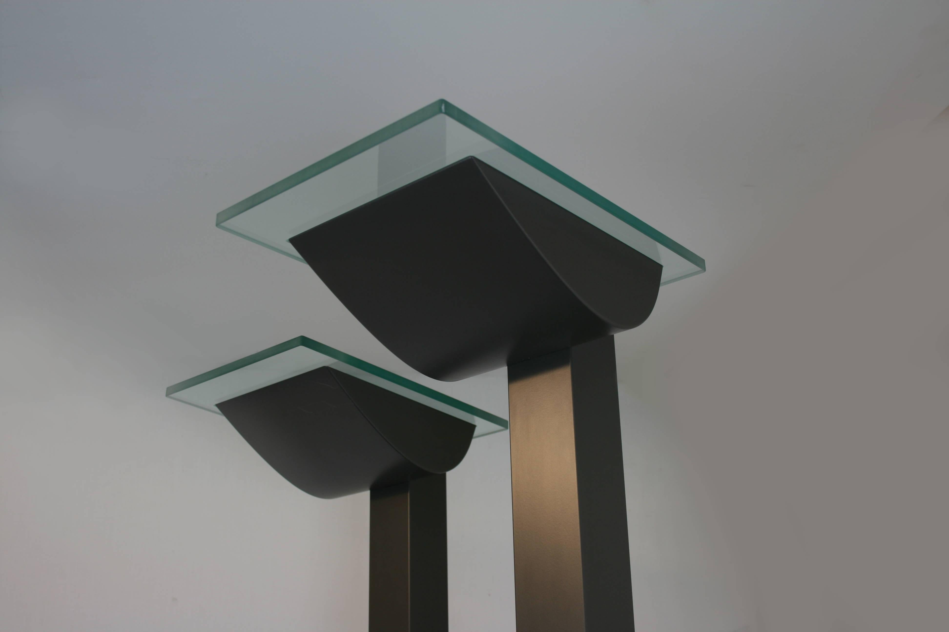 Metal Pair of Zumtobel Id-S Standard Floor Lamps by Ettore Sottsass For Sale