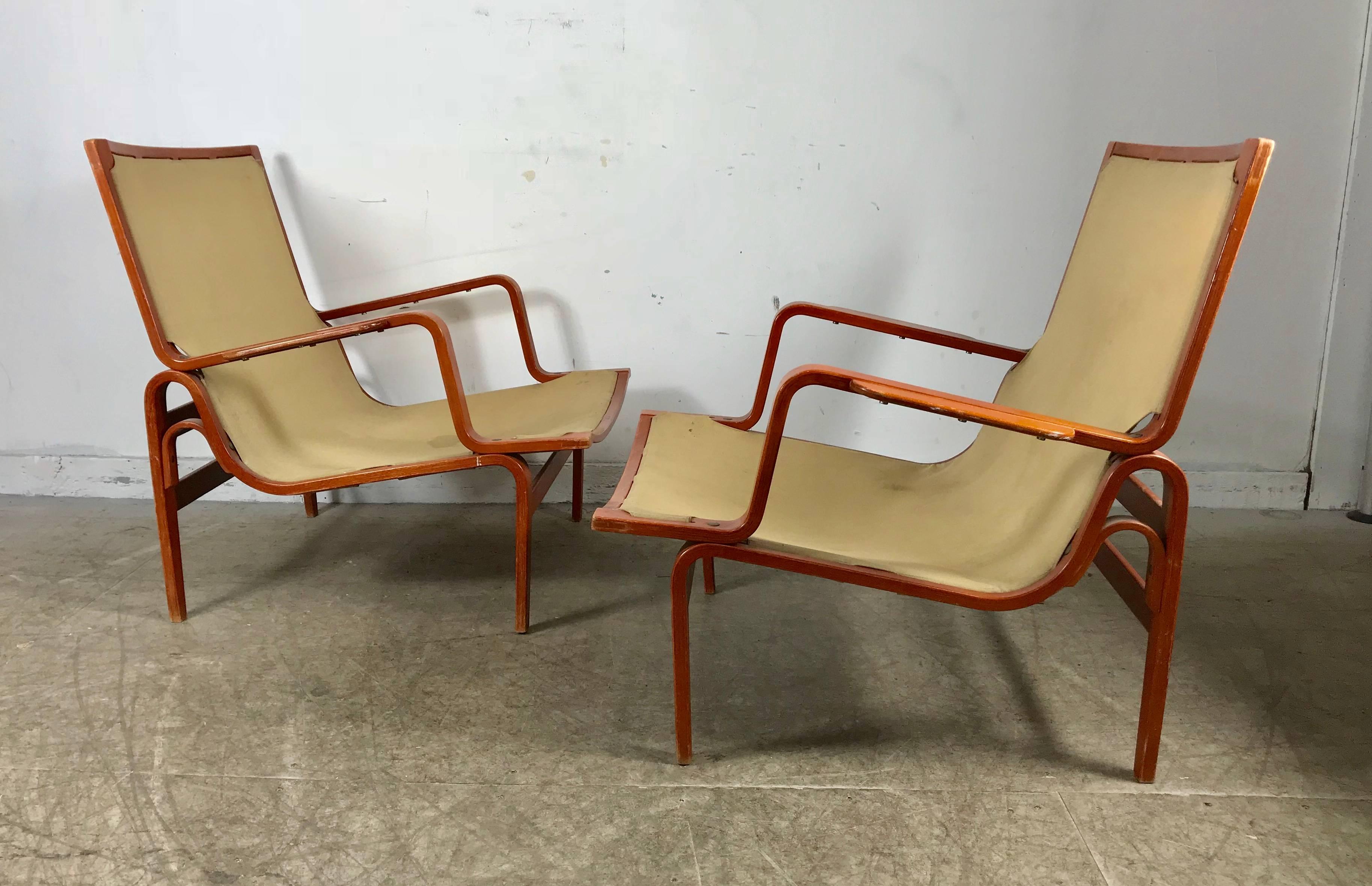 Danish Pair of Bruno Mathsson Ingrid Chairs Made by DUX