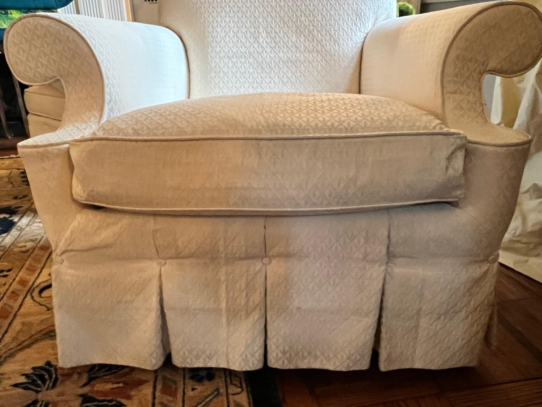 slipcover chair with ottoman