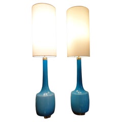 Pair of Vintage Svend Aage Holm Sørensen Table Lamp in Blue, 1960s
